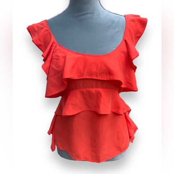 Club Monaco Silk Rowlen Cropped Tie Top Size Medium - Picture 2 of 9